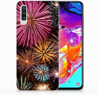 B2Ctelecom Samsung Galaxy A70 TPU Siliconen Hoesje Design Vuurwerk