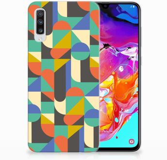 B2Ctelecom Samsung Galaxy A70 TPU-siliconen Hoesje Funky Retro