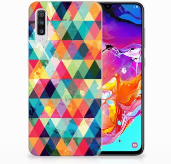 B2Ctelecom Samsung Galaxy A70 TPU-siliconen Hoesje Geruit