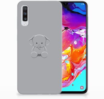 B2Ctelecom Samsung Galaxy A70 TPU Siliconen Hoesje Grijs Baby Olifant