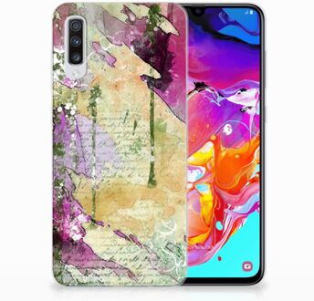 B2Ctelecom Samsung Galaxy A70 TPU-siliconen Hoesje Letter Painting