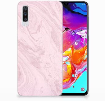 B2Ctelecom Samsung Galaxy A70 TPU Siliconen Hoesje Marble Pink