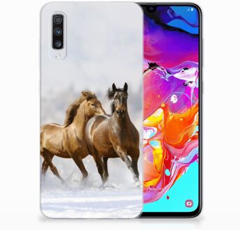 B2Ctelecom Samsung Galaxy A70 TPU-siliconen Hoesje Paarden