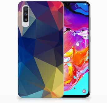 B2Ctelecom Samsung Galaxy A70 TPU-siliconen Hoesje Polygon Dark