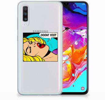 B2Ctelecom Samsung Galaxy A70 TPU-siliconen Hoesje Popart Oh Yes