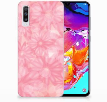 B2Ctelecom Samsung Galaxy A70 TPU-siliconen Hoesje Spring Flowers