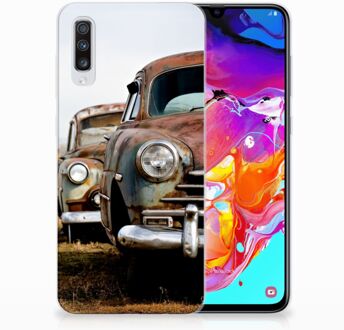 B2Ctelecom Samsung Galaxy A70 TPU-siliconen Hoesje Vintage Auto