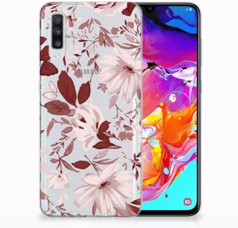 B2Ctelecom Samsung Galaxy A70 TPU-siliconen Hoesje Watercolor Flowers