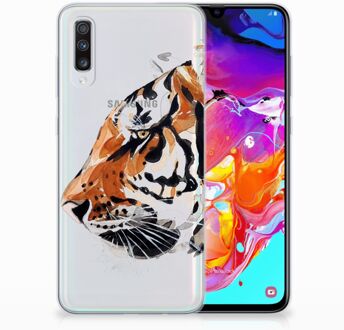 B2Ctelecom Samsung Galaxy A70 TPU-siliconen Hoesje Watercolor Tiger