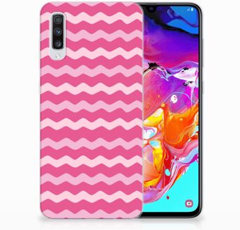 B2Ctelecom Samsung Galaxy A70 TPU-siliconen Hoesje Waves Pink