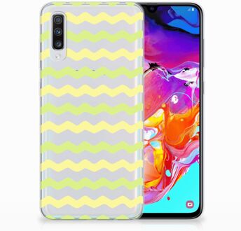 B2Ctelecom Samsung Galaxy A70 TPU-siliconen Hoesje Waves Yellow