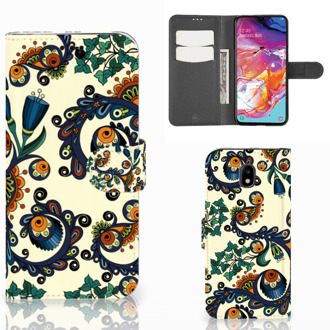 B2Ctelecom Samsung Galaxy A70 Wallet Case Barok Flower