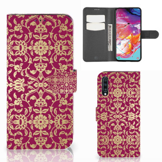 B2Ctelecom Samsung Galaxy A70 Wallet Case Barok Pink