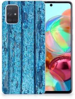 B2Ctelecom Samsung Galaxy A71 Bumper Hoesje Blauw Wood