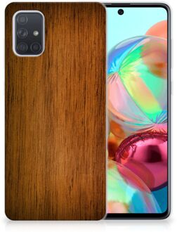 B2Ctelecom Samsung Galaxy A71 Bumper Hoesje Donker Hout