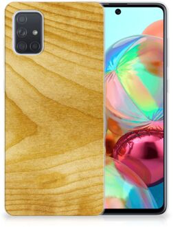 B2Ctelecom Samsung Galaxy A71 Bumper Hoesje Licht Hout