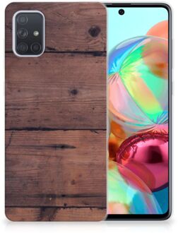 B2Ctelecom Samsung Galaxy A71 Bumper Hoesje Old Wood