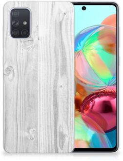 B2Ctelecom Samsung Galaxy A71 Bumper Hoesje White Wood