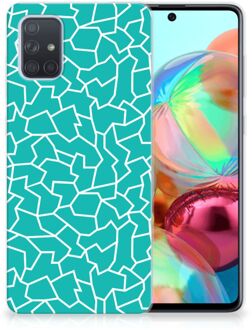 B2Ctelecom Samsung Galaxy A71 Hoesje maken Design Cracks Blue