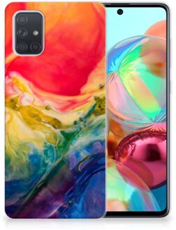 B2Ctelecom Samsung Galaxy A71 Hoesje maken Watercolor Dark