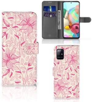 B2Ctelecom Samsung Galaxy A71 Hoesje Pink Flowers