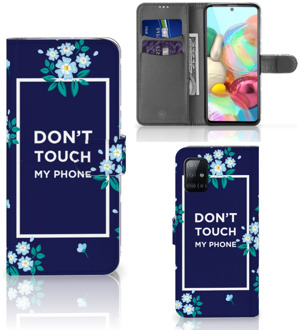 B2Ctelecom Samsung Galaxy A71 Portemonnee Hoesje Flowers Blue DTMP