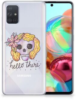 B2Ctelecom Samsung Galaxy A71 Silicone Back Case Boho Skull