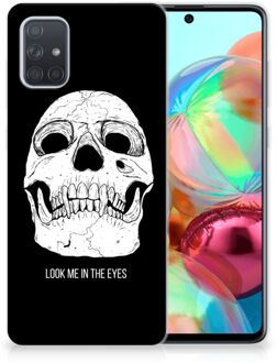 B2Ctelecom Samsung Galaxy A71 Silicone Back Case Skull Eyes