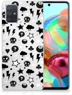 B2Ctelecom Samsung Galaxy A71 Silicone Back Case Zilver Punk