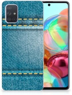 B2Ctelecom Samsung Galaxy A71 Silicone Back Cover Jeans