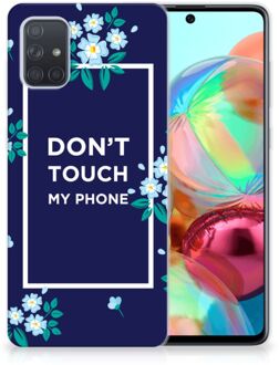 B2Ctelecom Samsung Galaxy A71 Silicone-hoesje Flowers Blue DTMP