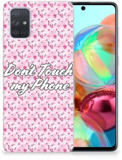 B2Ctelecom Samsung Galaxy A71 Silicone-hoesje Flowers Pink DTMP