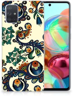 B2Ctelecom Samsung Galaxy A71 Siliconen Hoesje Barok Flower