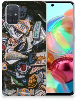 B2Ctelecom Samsung Galaxy A71 Siliconen Hoesje met foto Badges