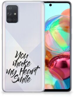 B2Ctelecom Samsung Galaxy A71 Siliconen hoesje met naam Heart Smile