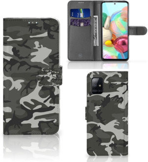 B2Ctelecom Samsung Galaxy A71 Telefoon Hoesje Cadeau voor hem Army Light