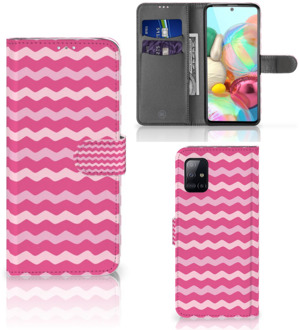 B2Ctelecom Samsung Galaxy A71 Telefoon Hoesje Waves Pink