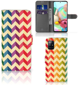 B2Ctelecom Samsung Galaxy A71 Telefoon Hoesje Zigzag Color