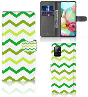 B2Ctelecom Samsung Galaxy A71 Telefoon Hoesje Zigzag Groen