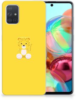 B2Ctelecom Samsung Galaxy A71 Telefoonhoesje met Naam Baby Leopard