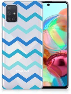 B2Ctelecom Samsung Galaxy A71 TPU bumper Zigzag Blauw