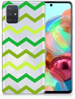 B2Ctelecom Samsung Galaxy A71 TPU bumper Zigzag Groen