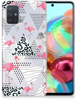 B2Ctelecom Samsung Galaxy A71 TPU Hoesje Flamingo Triangle