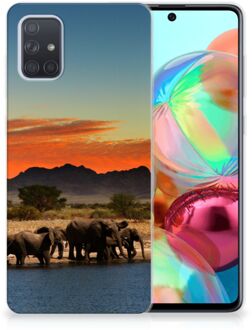 B2Ctelecom Samsung Galaxy A71 TPU Hoesje Olifanten