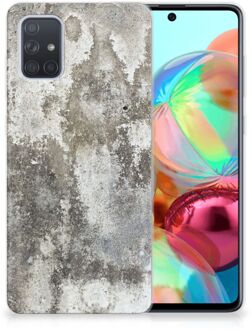 B2Ctelecom Samsung Galaxy A71 TPU Siliconen Hoesje Beton Print