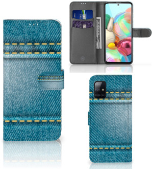 B2Ctelecom Samsung Galaxy A71 Wallet Case met Pasjes Jeans