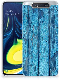 B2Ctelecom Samsung Galaxy A80 Bumper Hoesje Blauw Wood