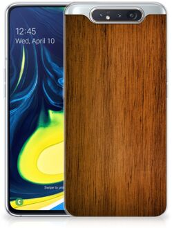 B2Ctelecom Samsung Galaxy A80 Bumper Hoesje Donker Hout