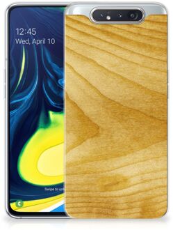 B2Ctelecom Samsung Galaxy A80 Bumper Hoesje Licht Hout