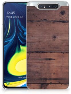 B2Ctelecom Samsung Galaxy A80 Bumper Hoesje Old Wood